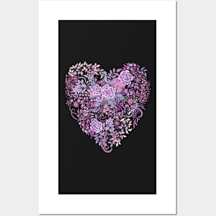 Heart Folk Art floral Posters and Art